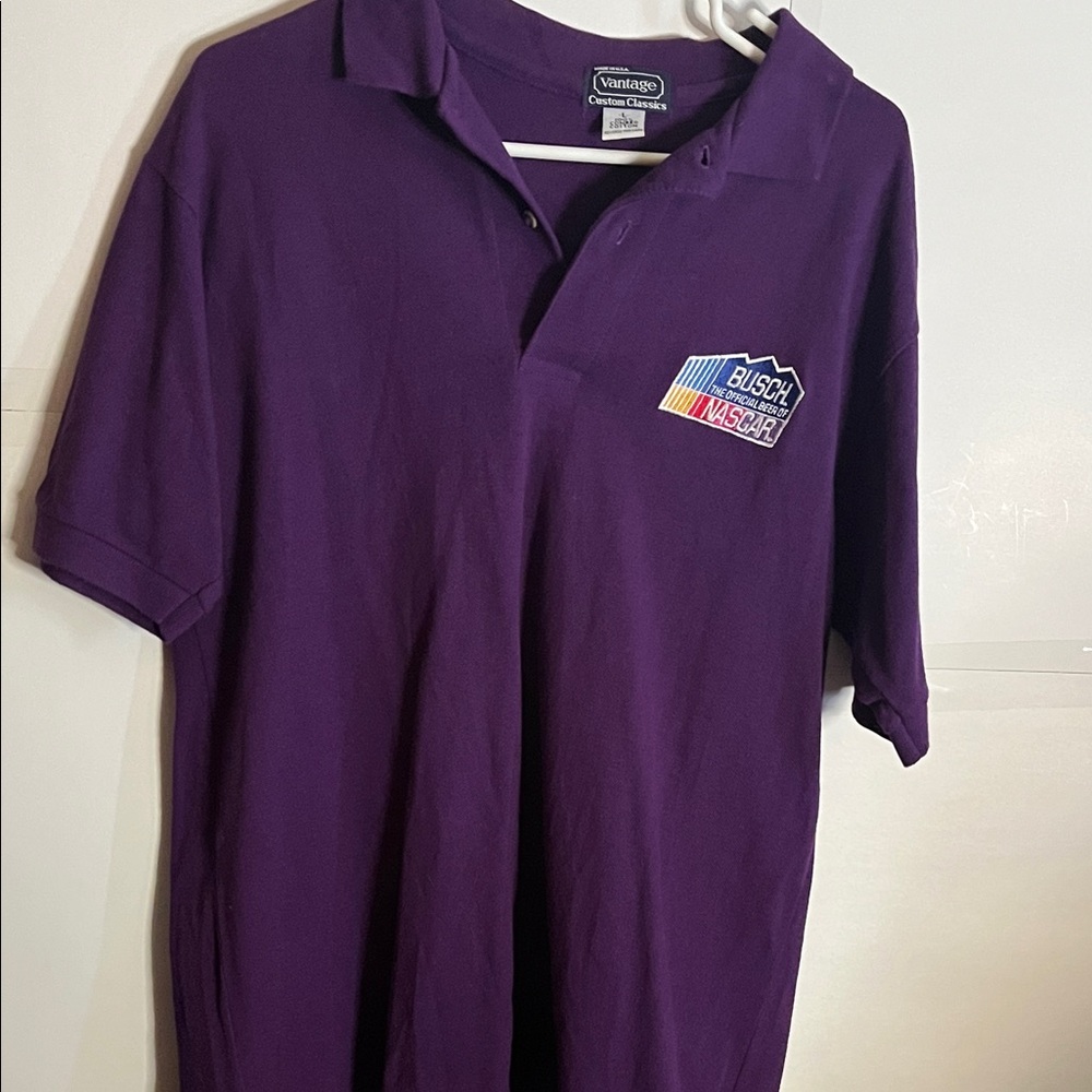 😄90’s NASCAR Busch the official beer large polo